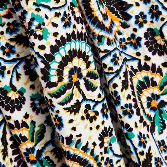 ALC Rhodes Printed Cotton Poplin Tiered Midi Dress 4 Multicolor Open Back - Picture 12 of 14